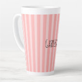 Tasse Latte Girly Pink Stripes Birthday (Angle gauche)