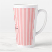 Tasse Latte Girly Pink Stripes Birthday (Droite)