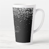 Tasse Latte Glam Black Silver Parties scintillant Glam Nom du  (Droite)