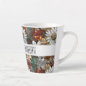 Tasse Latte Glam Champagne Or Rouge Fleurs blanches (Droite)