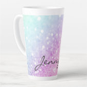 Tasse Latte Glam Iridescente Parties scintillant colorée perso (Angle gauche)