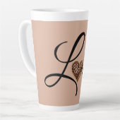 Tasse Latte Glam Leopard Heart Love Design (Angle gauche)