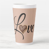 Tasse Latte Glam Leopard Heart Love Design (Devant)