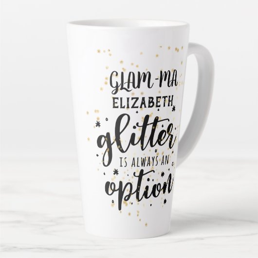 Tasse Latte GLAM-MA Gamorous Grandma Parties scintillant Toujo (Angle droit)