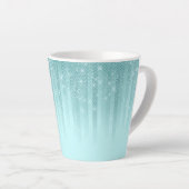 Tasse Latte Glam Mint Green Aqua Parties scintillant Gradient  (Angle droit)