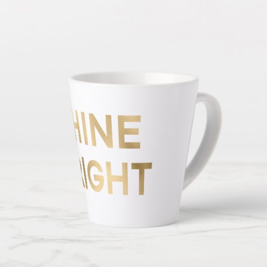 Tasse Latte Glam Or brillant Noël brillant (Angle droit)