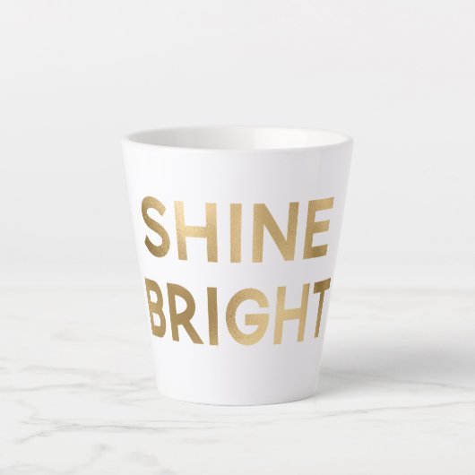 Tasse Latte Glam Or brillant Noël brillant (Devant)