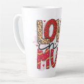 Tasse Latte Glam Parties scintillant Gold Red Luxe Love Valent (Angle gauche)