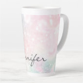 Tasse Latte Glam Parties scintillant rose Pastel Motif fille (Angle droit)