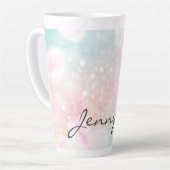 Tasse Latte Glam Parties scintillant rose Pastel Motif fille (Angle gauche)