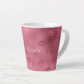 Tasse Latte Glam Red Lips Kiss (Angle droit)