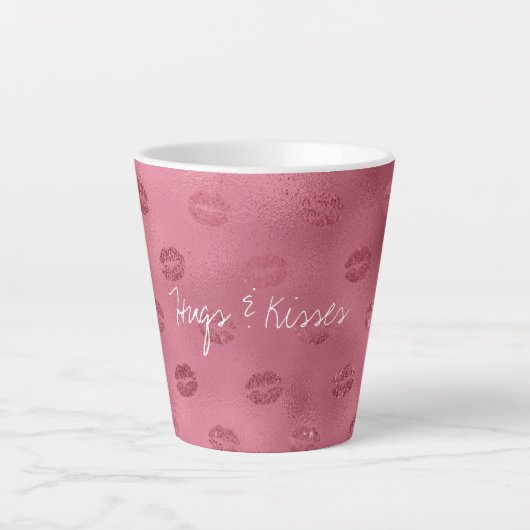 Tasse Latte Glam Red Lips Kiss (Devant)