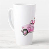 Tasse Latte Glam Santa Pink Car Christmas (Angle gauche)