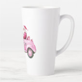 Tasse Latte Glam Santa Pink Car Christmas (Droite)