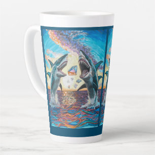 Tasse Latte Glamour Chomp-Shark Dressage pour les gemmes brill