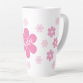 Tasse Latte Glamour Fleur Rose- (Angle droit)