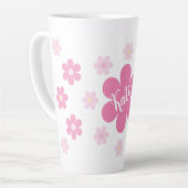 Tasse Latte Glamour Fleur Rose- (Angle gauche)