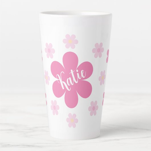 Tasse Latte Glamour Fleur Rose- (Devant)