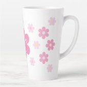 Tasse Latte Glamour Fleur Rose- (Droite)