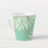 Tasse Latte Glamour Gold Turquoise Vert Parties scintillant Fl (Angle gauche)