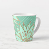 Tasse Latte Glamour Gold Turquoise Vert Parties scintillant Fl (Angle droit)