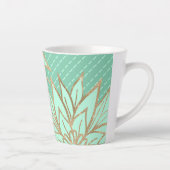 Tasse Latte Glamour Gold Turquoise Vert Parties scintillant Fl (Droite)