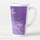 Tasse Latte Glittery Amethyst Purple Glam Nom (Droite)
