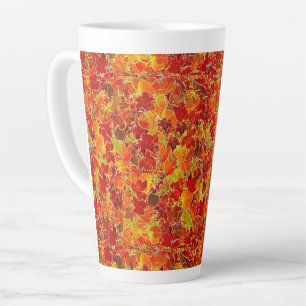 Tasse Latte Glittery Fall Maple Feuilles