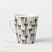 Tasse Latte Glitzy Gold Silver Black Ribbons Bows (Angle gauche)