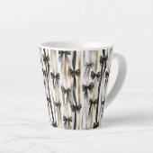 Tasse Latte Glitzy Gold Silver Black Ribbons Bows (Angle droit)