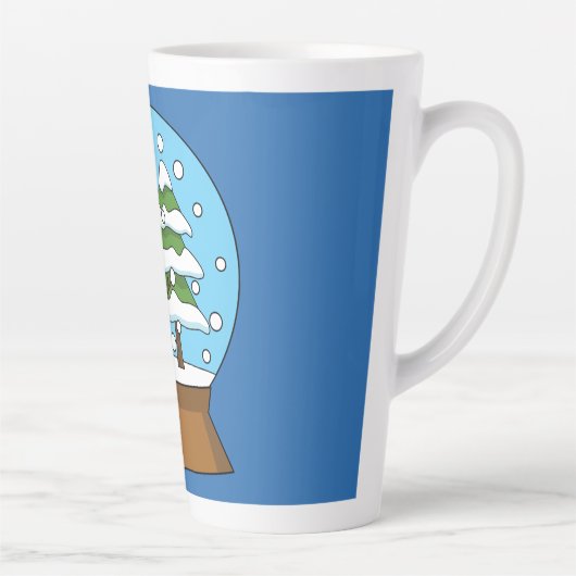 Tasse Latte Globe de neige avec Snowman et Pine Tree (Droite)