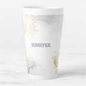 Tasse Latte Glowers d'or sur marbré (Devant)