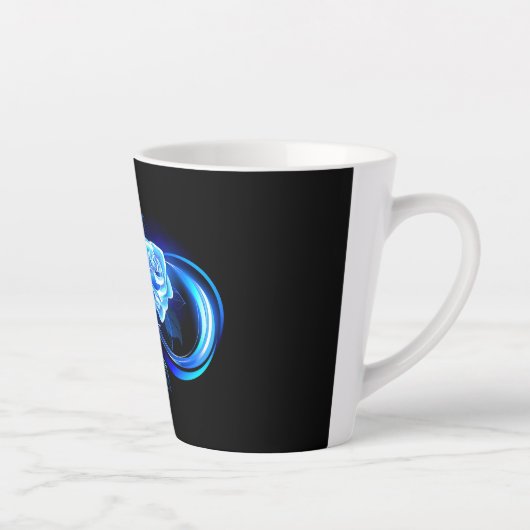 Tasse Latte Glowing infinity with blue rose (Droite)