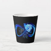 Tasse Latte Glowing infinity with blue rose (Devant)