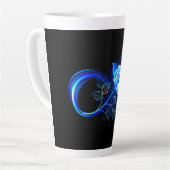 Tasse Latte Glowing infinity with blue rose (Angle gauche)