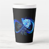 Tasse Latte Glowing infinity with blue rose (Devant)