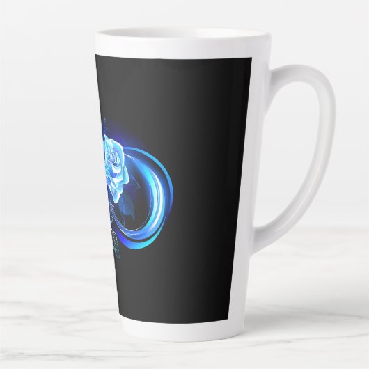 Tasse Latte Glowing infinity with blue rose (Droite)