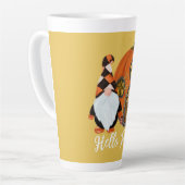 Tasse Latte Gnome & Citrouille House Scène d'automne (Angle gauche)