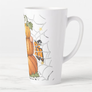 Tasse Latte Gnome d'automne mignon & citrouilles empilées Café