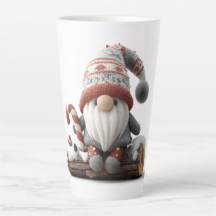 Tasse Latte Gnome de Noël mignonne avec un Sucre de canne sur