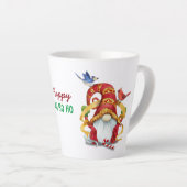 Tasse Latte Gnome de ruban drôle avec les oiseaux (Angle droit)