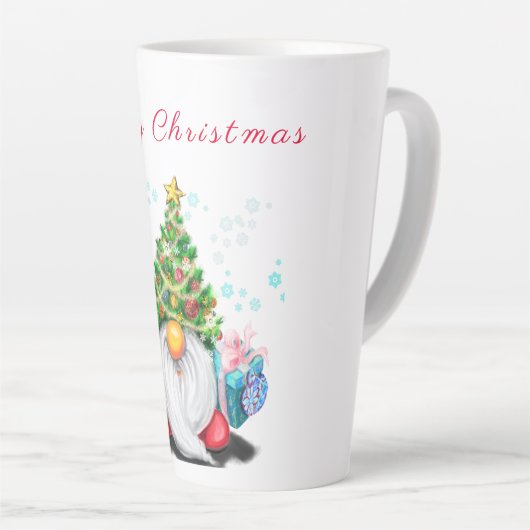 Tasse Latte Gnome en latte de Noël avec cadeau pour vous (Angle droit)