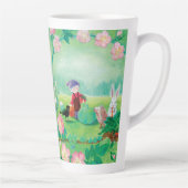 Tasse Latte Gnome jardiner, Blackbird, Hérisson et lapin blanc (Droite)