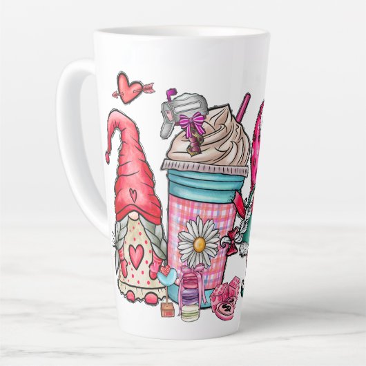 Tasse Latte Gnomes en amour avec (Angle gauche)