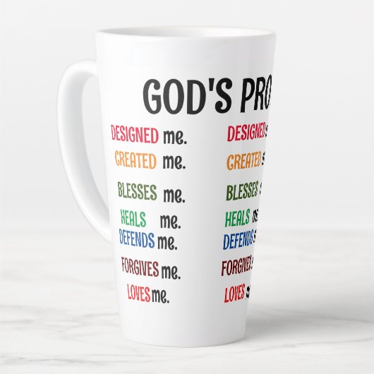 Tasse Latte God design me And promise collection. (Angle gauche)