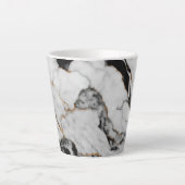 Tasse Latte Gold Black et Marbre blanc tendance (Devant)