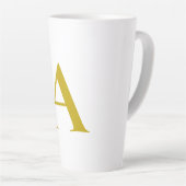 Tasse Latte Gold Color Custom Monogram Initial Letter Plain (Angle droit)