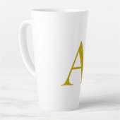 Tasse Latte Gold Color Custom Monogram Initial Letter Plain (Angle gauche)
