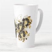 Tasse Latte Gold flower Butterfly with Black Orchid (Angle droit)