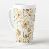 Tasse Latte Gold Flowers Inspirational Happy Thoughts (Angle gauche)